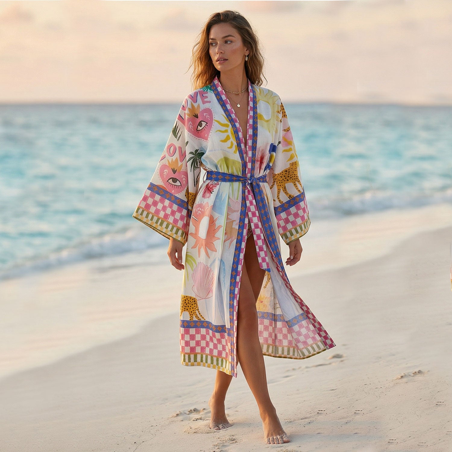 Mercy Keten Dokulu Kimono – Loveiststore